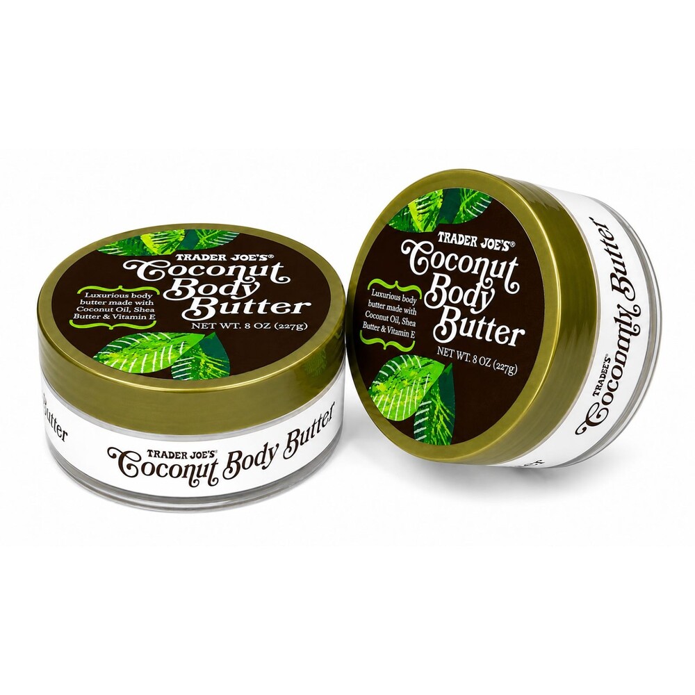 2 X Trader Joe's Coconut Body Butter *Coconut Oil & Shea Butter 8 oz ea